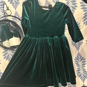 Green Velvet twirl dress by Mila & Rose